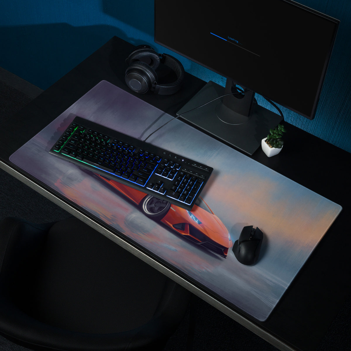 Lamborghini Huracán Inspired Arancio Desk Pad – Ultra-Glide XL Gaming Mouse Mat