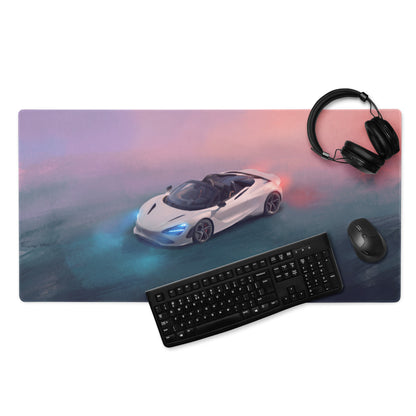 McLaren 720S Spider Inspired Pure White Desk Pad – Extended Non-Slip PC Mouse Mat