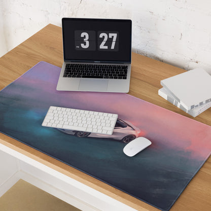 McLaren 720S Spider Inspired Pure White Desk Pad – Extended Non-Slip PC Mouse Mat