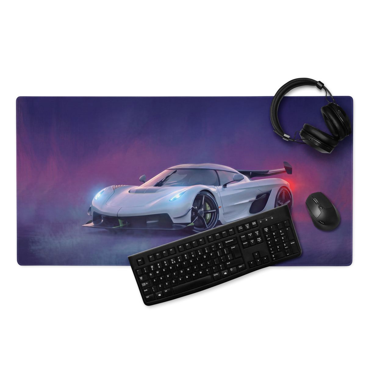 Koenigsegg Jesko Inspired Hypercar Desk Pad – Ultra-Glide Stitched Edge Gaming Mouse Mat