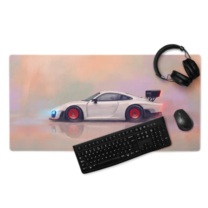 Porsche 935 Inspired Moby Dick Edition Desk Pad – Extended Stitched Edge Gaming Mouse Mat