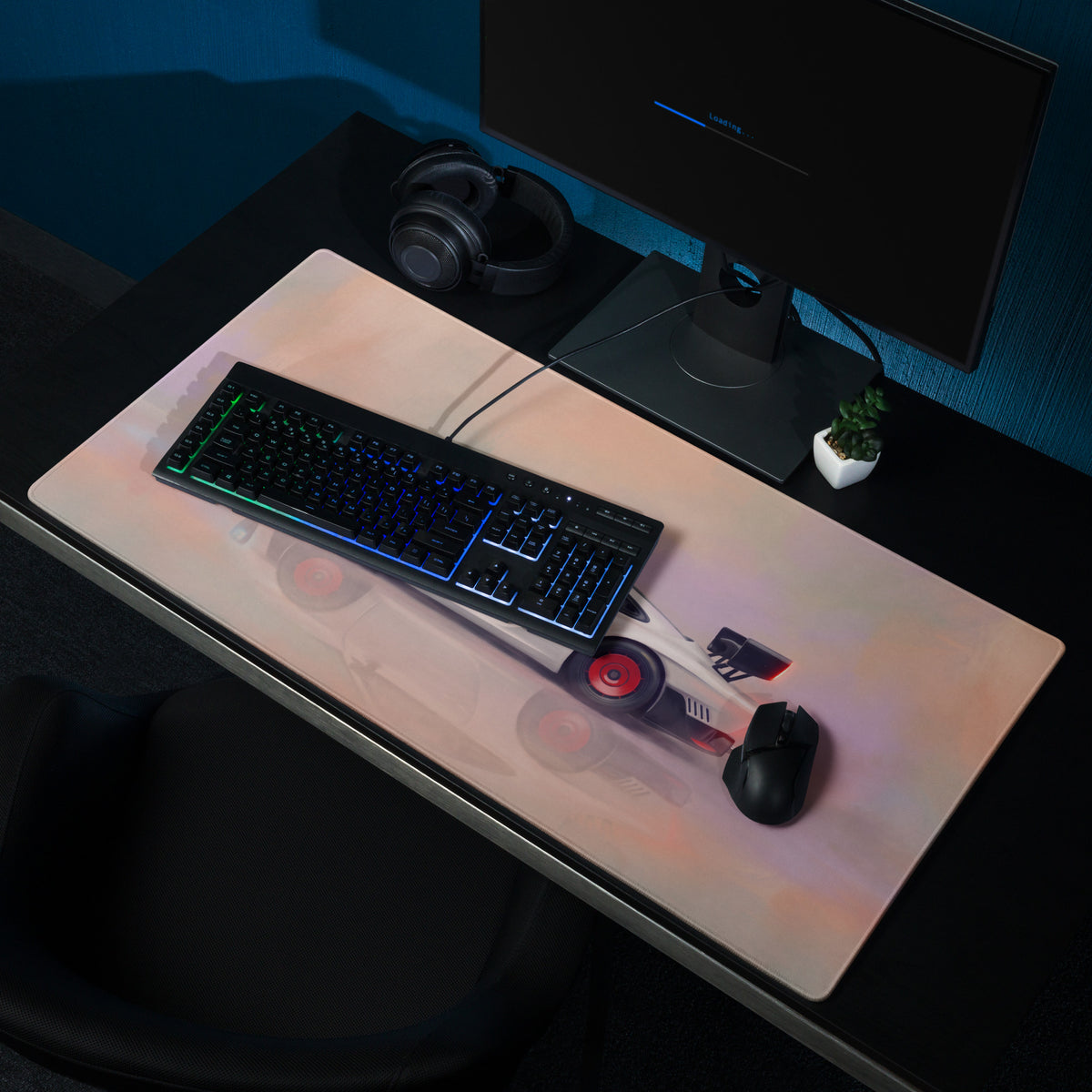 Porsche 935 Inspired Moby Dick Edition Desk Pad – Extended Stitched Edge Gaming Mouse Mat