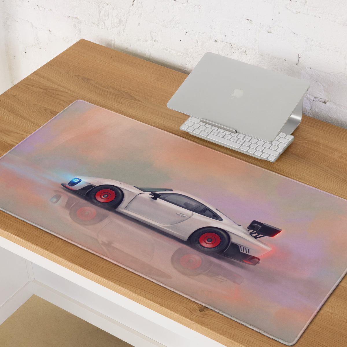 Porsche 935 Inspired Moby Dick Edition Desk Pad – Extended Stitched Edge Gaming Mouse Mat