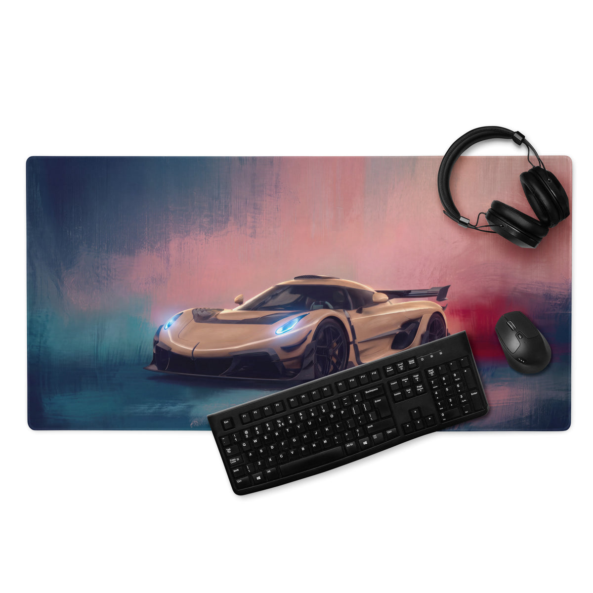 Koenigsegg Jesko Inspired Champagne Edition Desk Pad – Precision Tracking Setup Mouse Mat