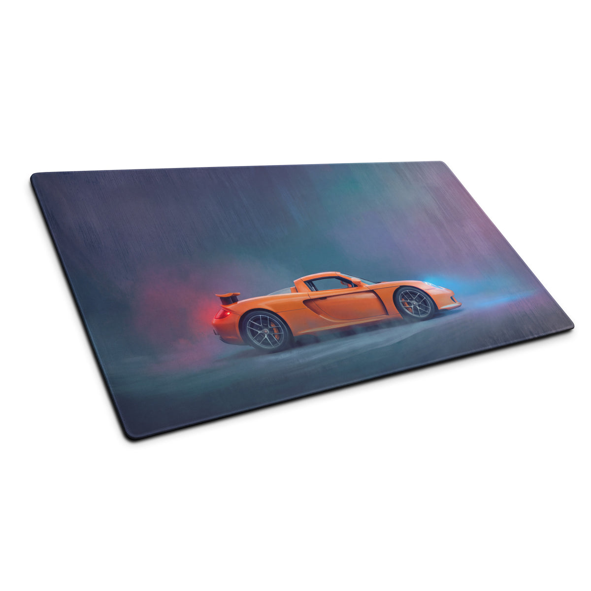 Rectangle desk mat featuring a high-DPI smooth control mousepad with an orange Porsche Carrera GT graphic design