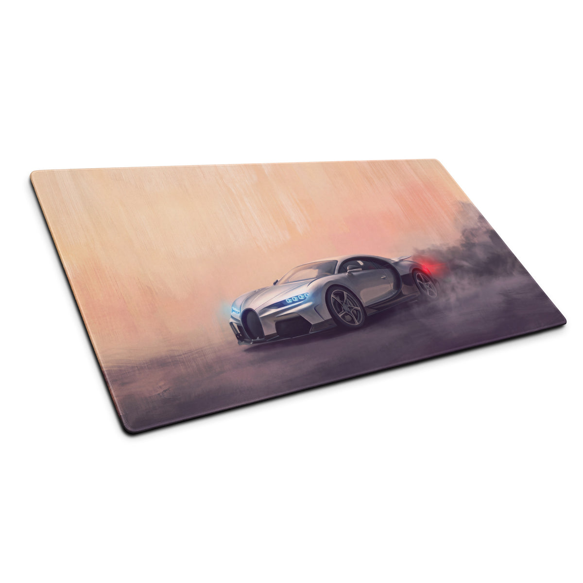 Silver bugatti chiron graphic printed on a high-precision xl gaming desk mat mousepad for apex performance