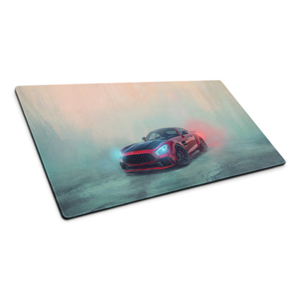 Red and black mercedes-amg gt r sports car graphic printed on extended non-slip gaming mousepad desk mat