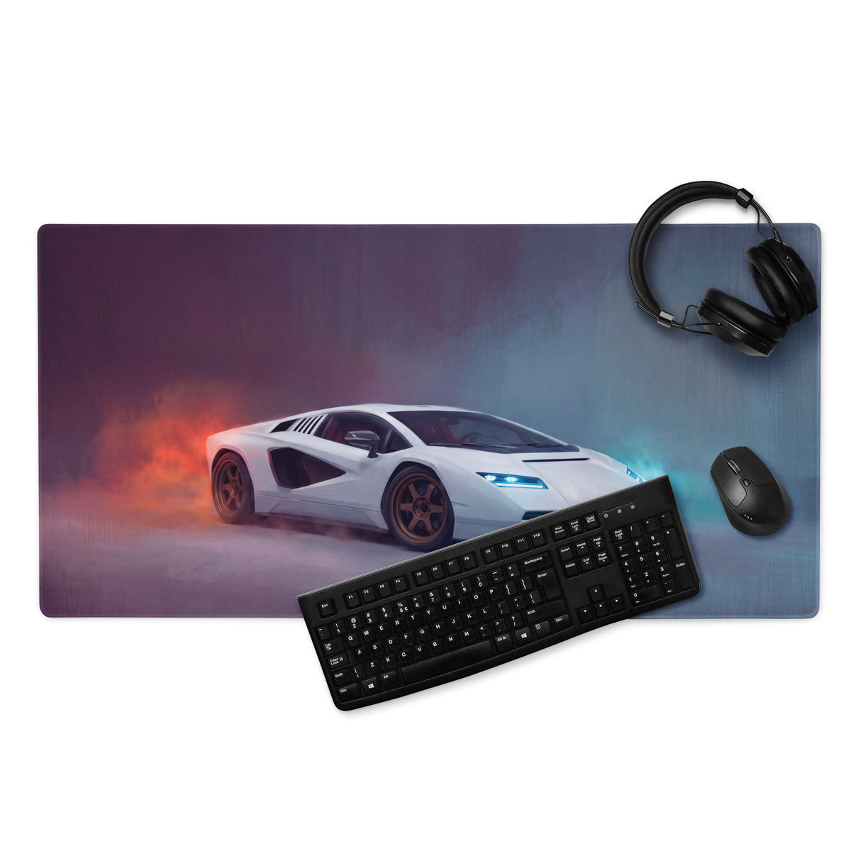Lamborghini Countach Inspired Pearl Bronze Desk Mat – Low-Friction Cloth Setup Mousepad