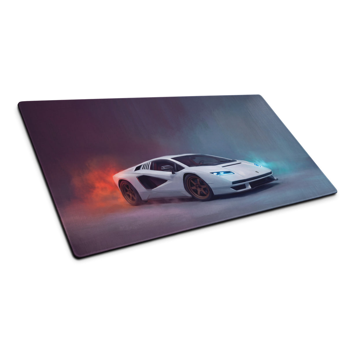 Lamborghini Countach Inspired Pearl Bronze Desk Mat – Low-Friction Cloth Setup Mousepad
