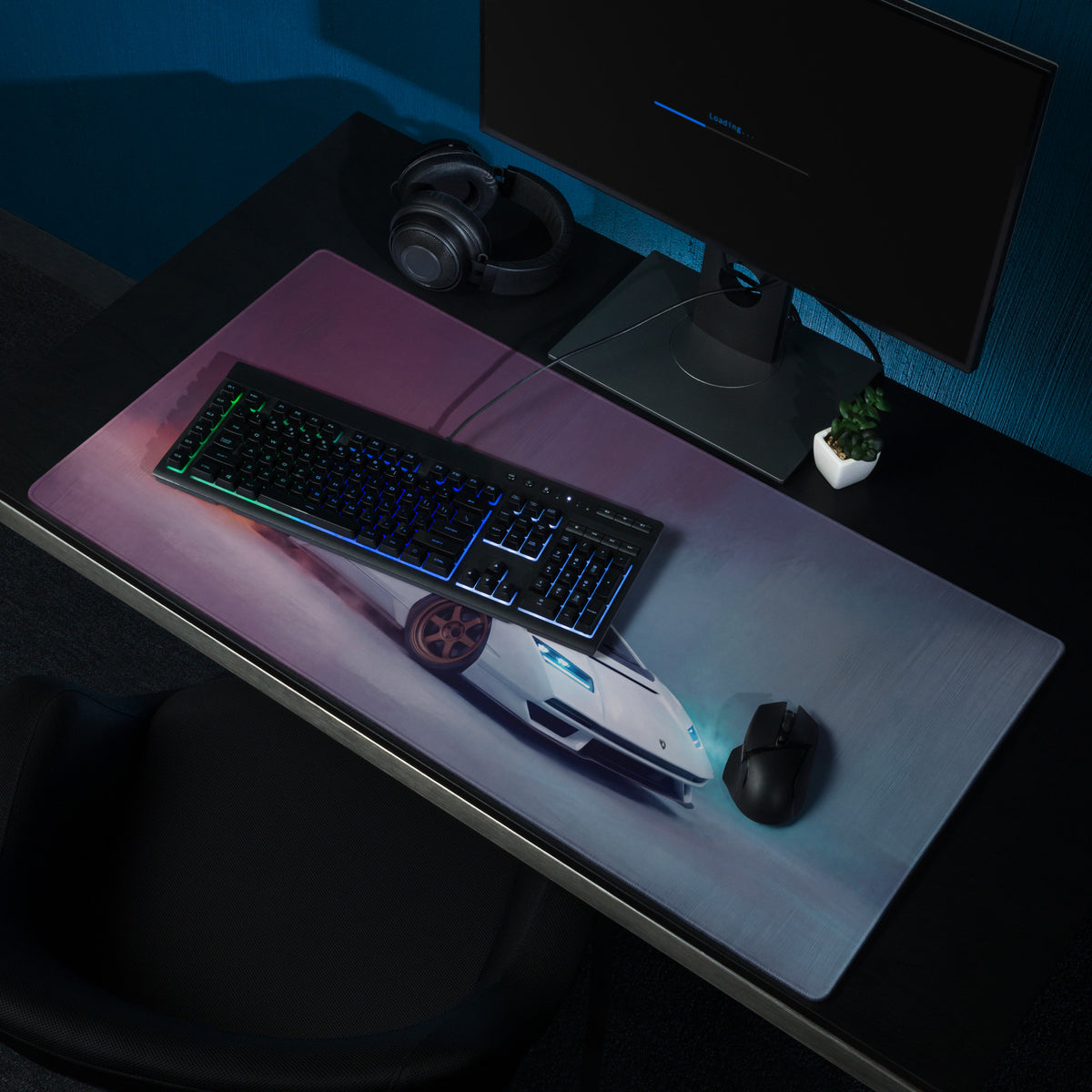 Lamborghini Countach Inspired Pearl Bronze Desk Mat – Low-Friction Cloth Setup Mousepad