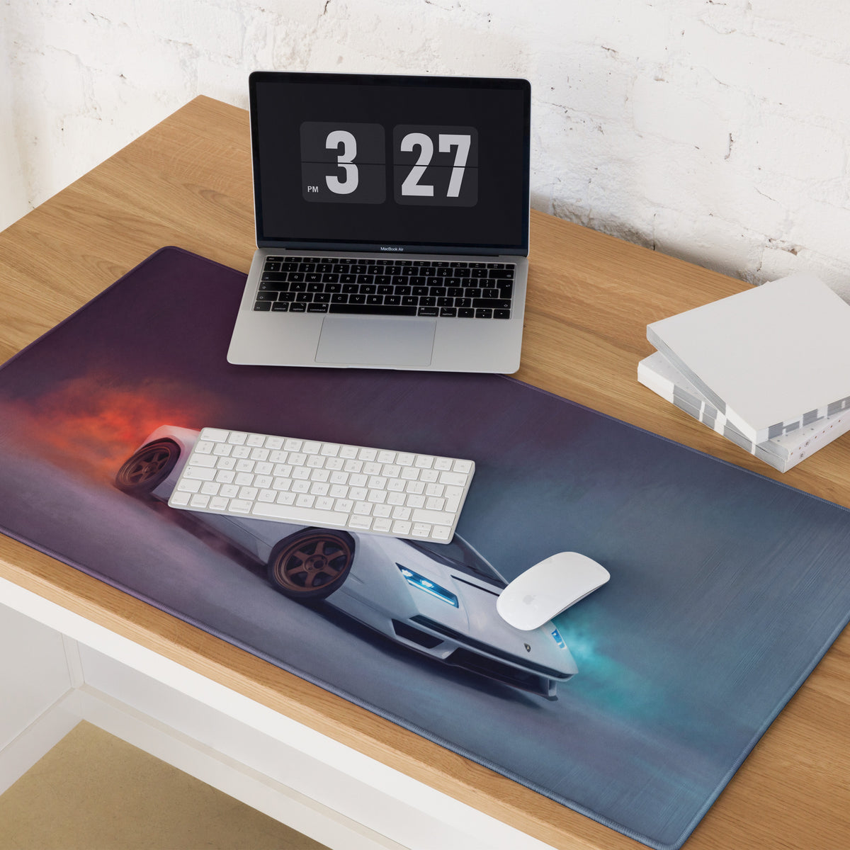 Lamborghini Countach Inspired Pearl Bronze Desk Mat – Low-Friction Cloth Setup Mousepad