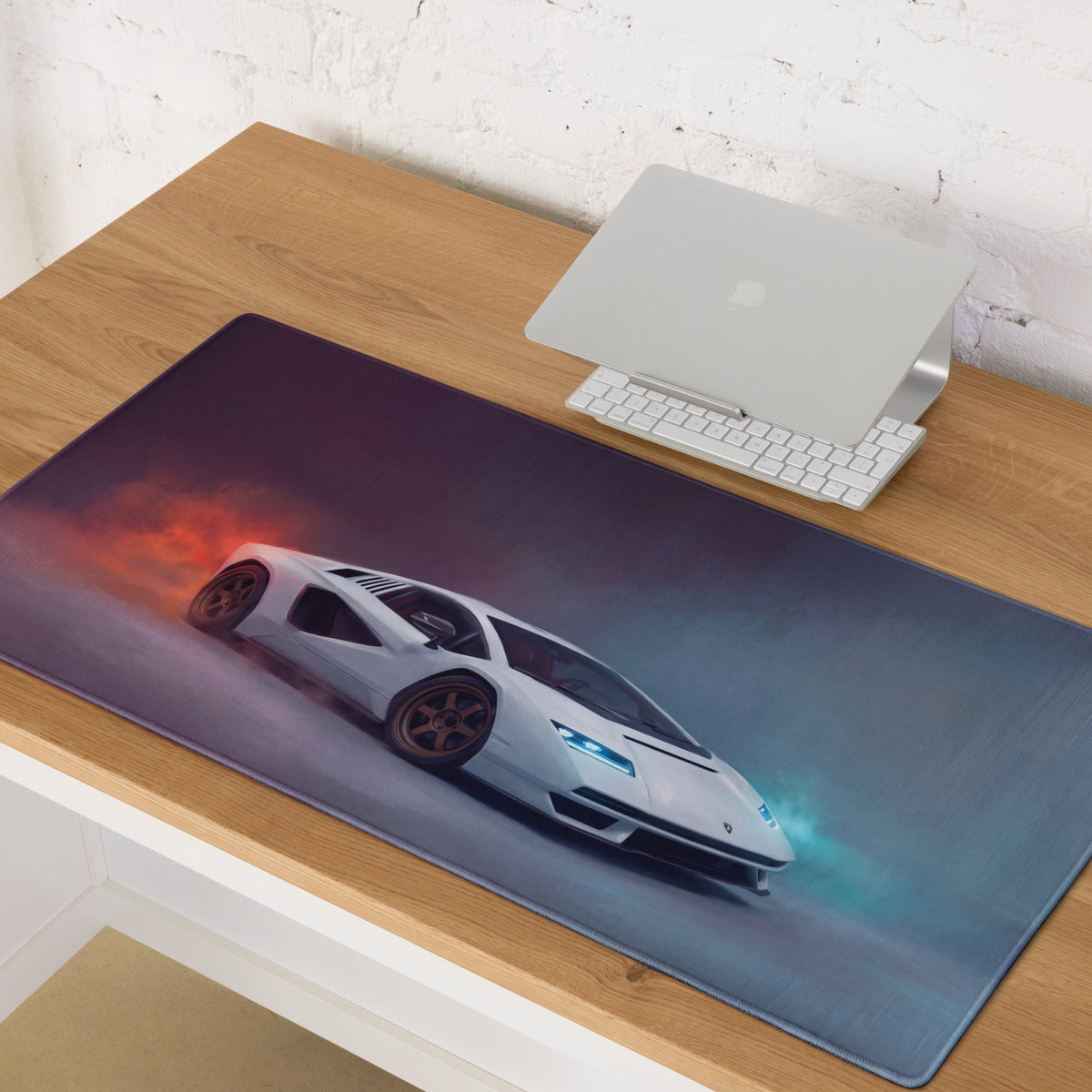Lamborghini Countach Inspired Pearl Bronze Desk Mat – Low-Friction Cloth Setup Mousepad