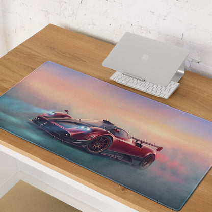 Rectangular soft-textured mousepad featuring a red and black Pagani Huayra sports car graphic for extended use