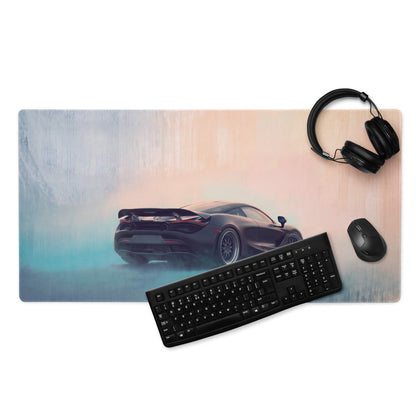 Black mclaren 720s inspired stealth shadow desk mat with sports car graphic high precision xl gaming mousepad