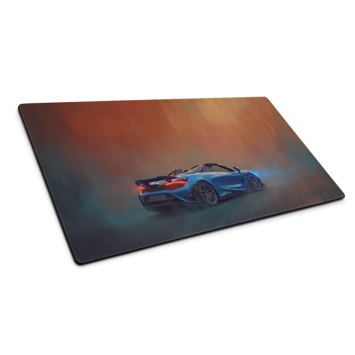 Blue sports car illustration on a curacao blue convertible desk mat high-precision xl gaming mousepad