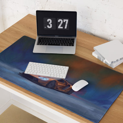 Ford gt inspired copper apex blue racing car mousepad with glossy finish and vibrant gradient background for gaming
