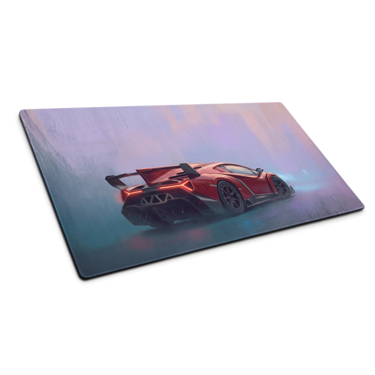 Red lamborghini veneno sports car graphic printed on a red cloth low friction gaming mousepad desk mat