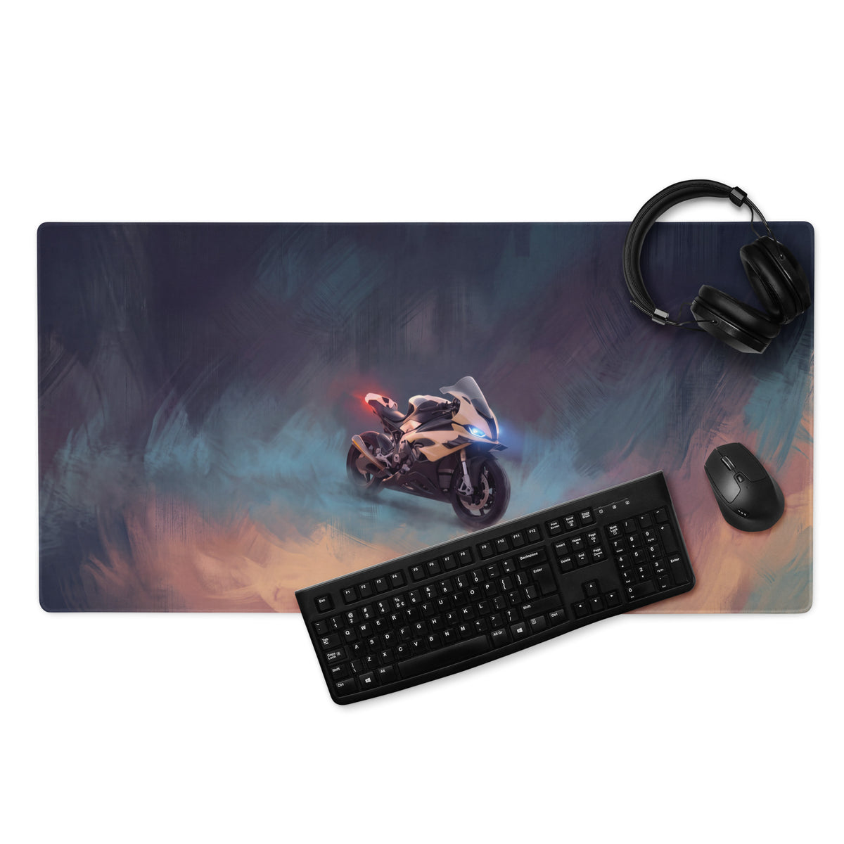 BMW S1000RR Inspired Extended Mouse Pad, Extra Large Desk Mat for Gamers