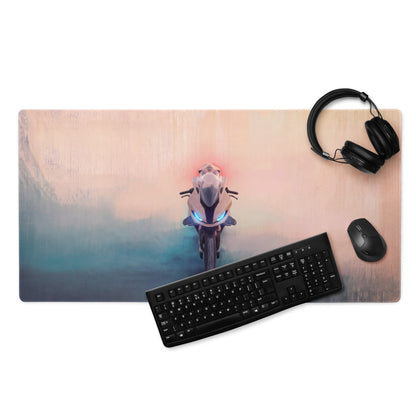 BMW S1000RR Inspired Desk Pad, Large Gaming Mousepad with Stitched Edges