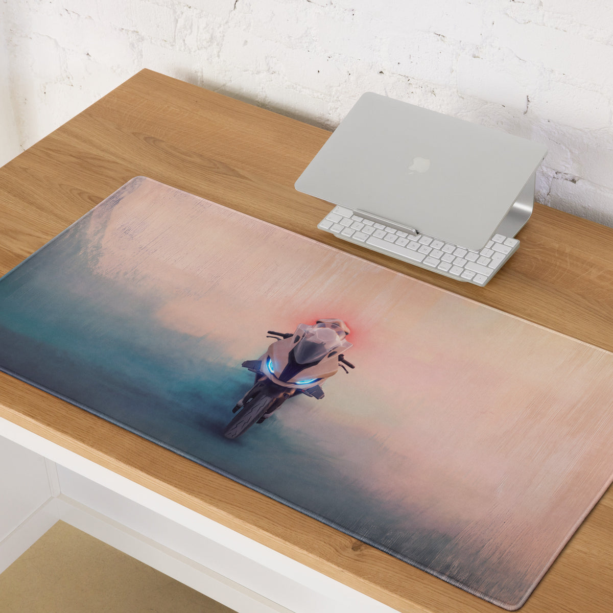 BMW S1000RR Inspired Desk Pad, Large Gaming Mousepad with Stitched Edges