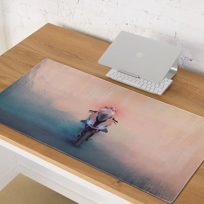 BMW S1000RR Inspired Desk Pad, Large Gaming Mousepad with Stitched Edges