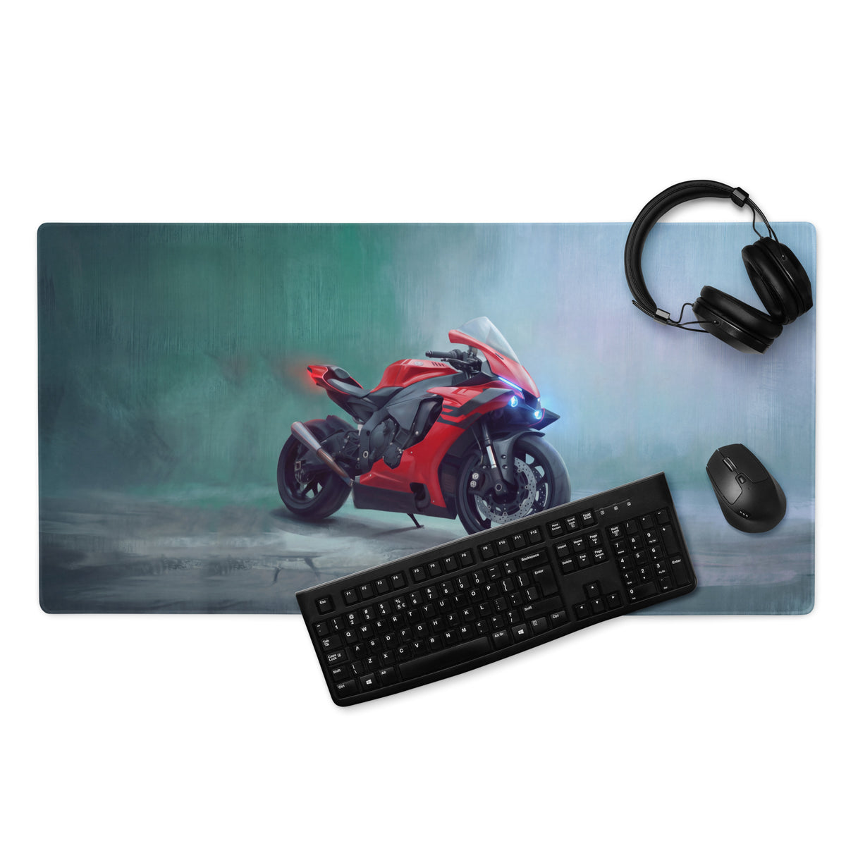 Yamaha R1 Inspired Extra Large Mousepad, Aesthetic Desk Mat for PC Gaming
