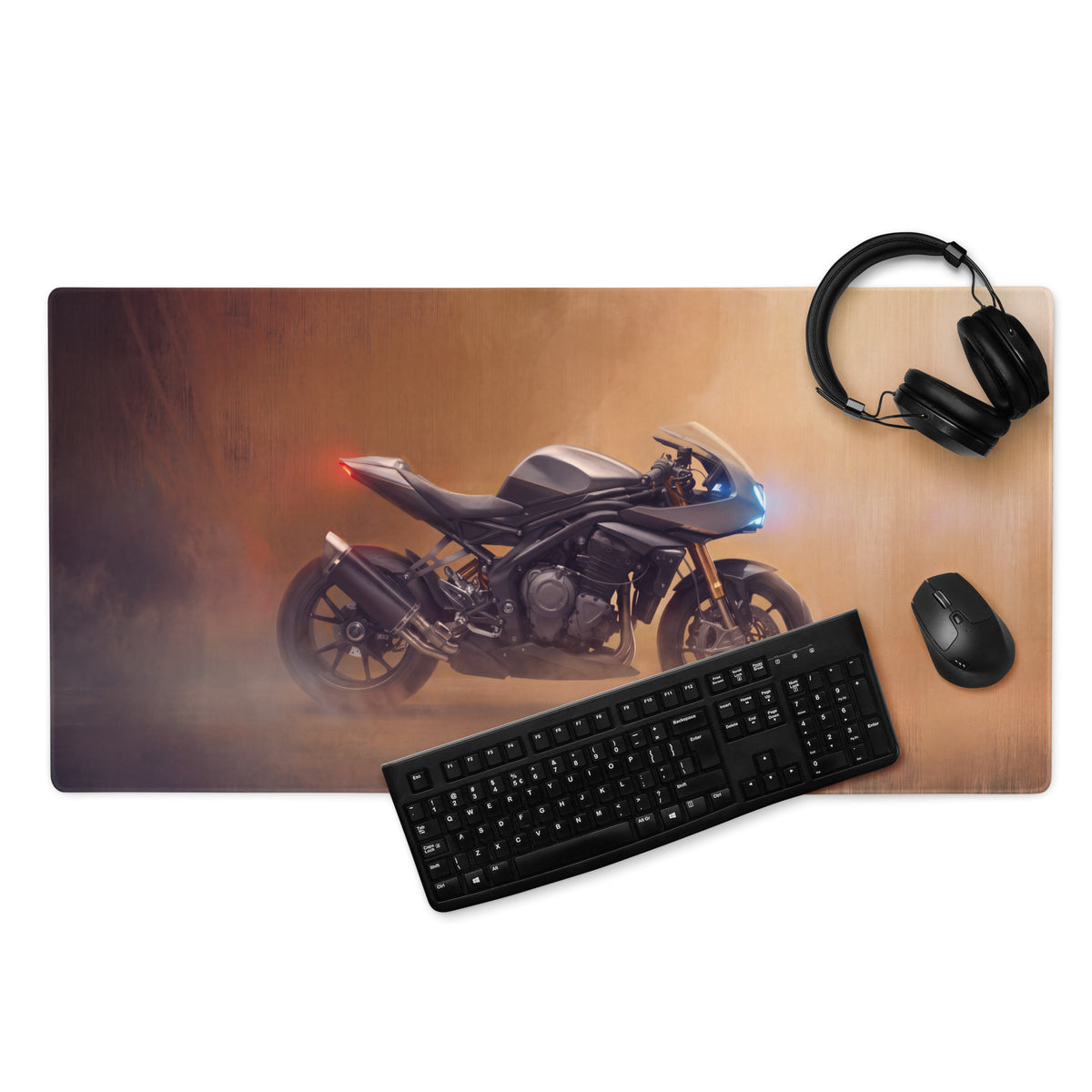 Triumph Speed Triple 1200 RR Inspired Sport Bike Mouse Pad, Extended Desk Mat