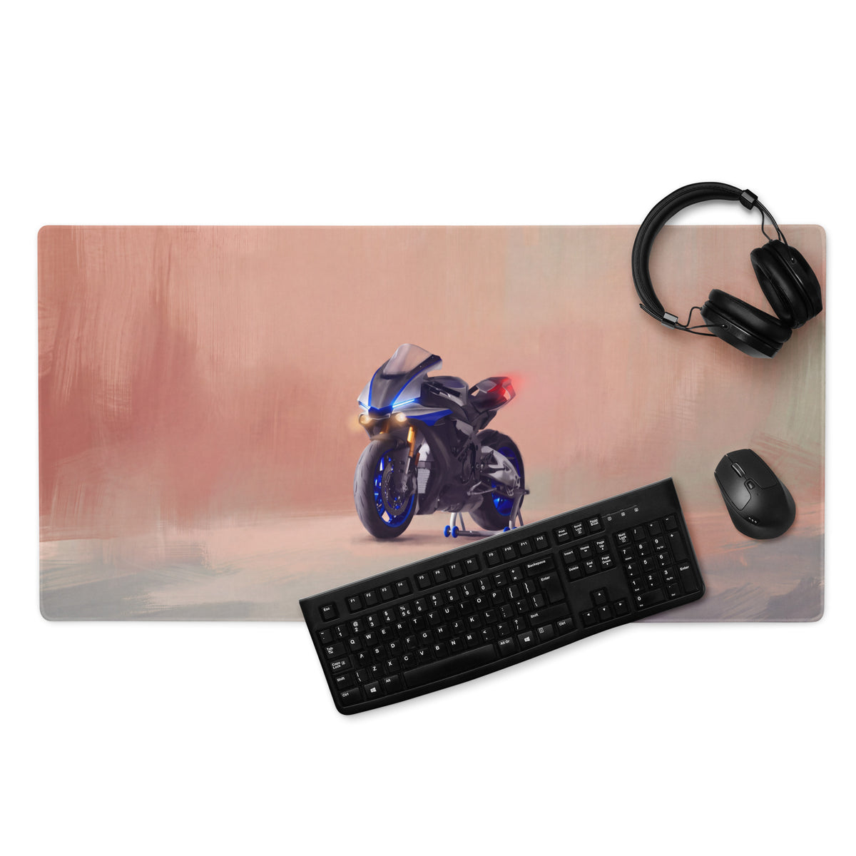 Yamaha R1 Inspired Motorcycle Mousepad, Aesthetic Desk Mat for PC Gaming