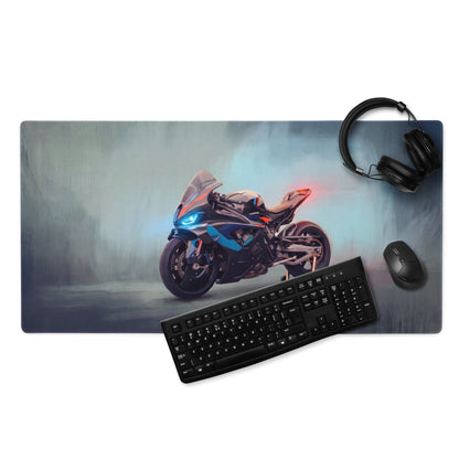 BMW M1000RR Inspired Gaming Mousepad, Oversized Desk Pad with Stitched Edges
