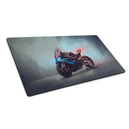 BMW M1000RR Inspired Gaming Mousepad, Oversized Desk Pad with Stitched Edges