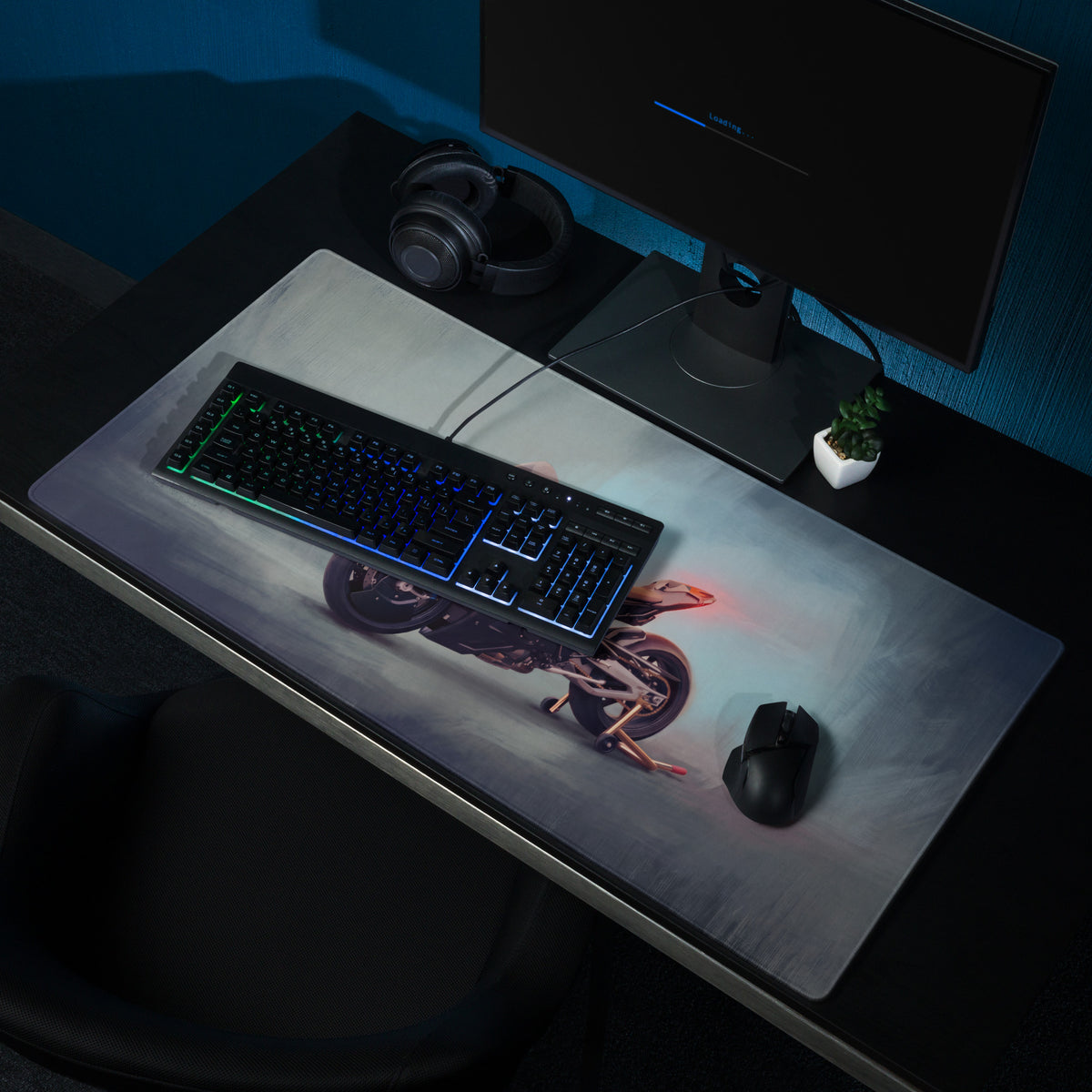 BMW M1000RR Inspired Gaming Mousepad, Oversized Desk Pad with Stitched Edges