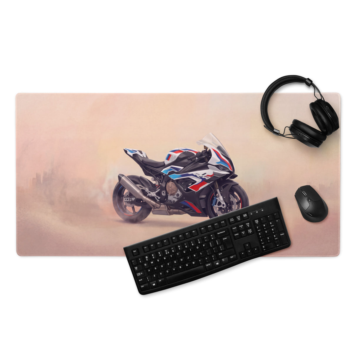 BMW S1000RR Inspired Extended Mouse Pad, Large Desk Mat for Gamers