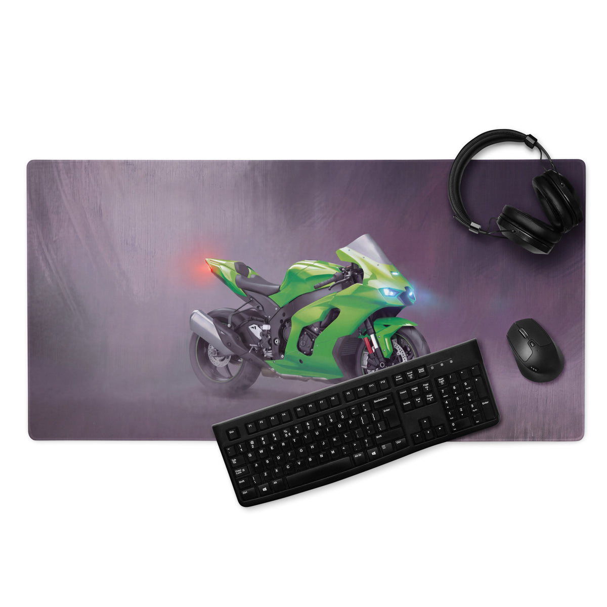 Kawasaki Ninja ZX-10RR Inspired Large Desk Pad, Aesthetic Mousepad for Setup