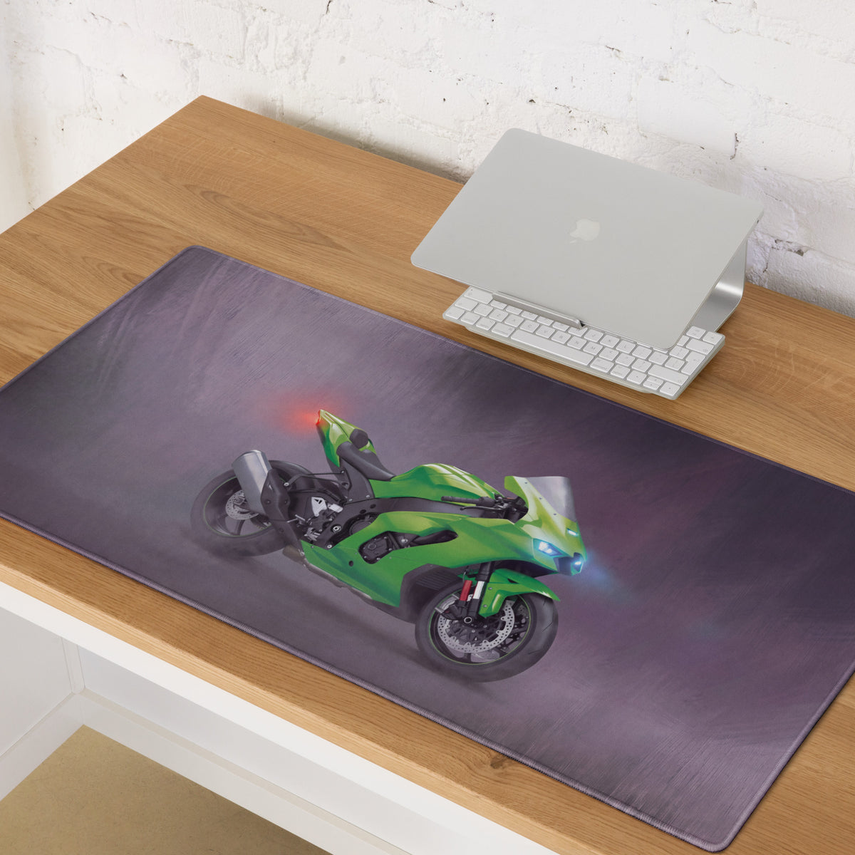 Kawasaki Ninja ZX-10RR Inspired Large Desk Pad, Aesthetic Mousepad for Setup