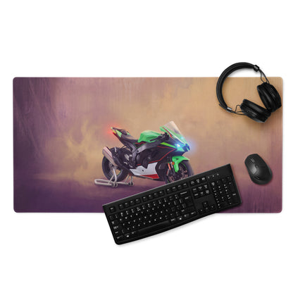 Kawasaki Ninja ZX-10R Inspired Gaming Mousepad, Oversized Desk Mat for PC Setup