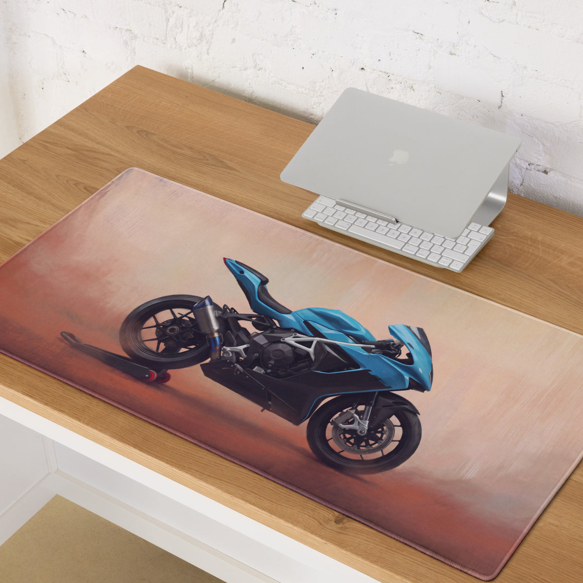 MV Agusta F3 Inspired Gaming Desk Mat, Oversized Mouse Pad with Stitched Edges