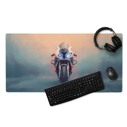 BMW S1000RR Inspired Extra Large Desk Mat, Aesthetic Mousepad for Gamers