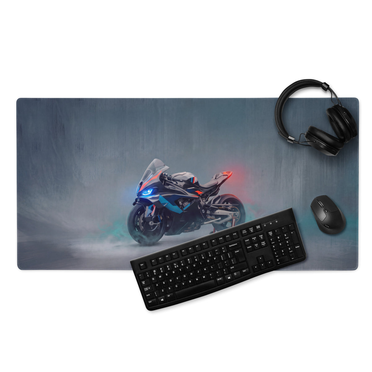 BMW M1000RR Inspired Gaming Mousepad, Oversized Desk Pad with Stitched Edges