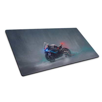 BMW M1000RR Inspired Gaming Mousepad, Oversized Desk Pad with Stitched Edges