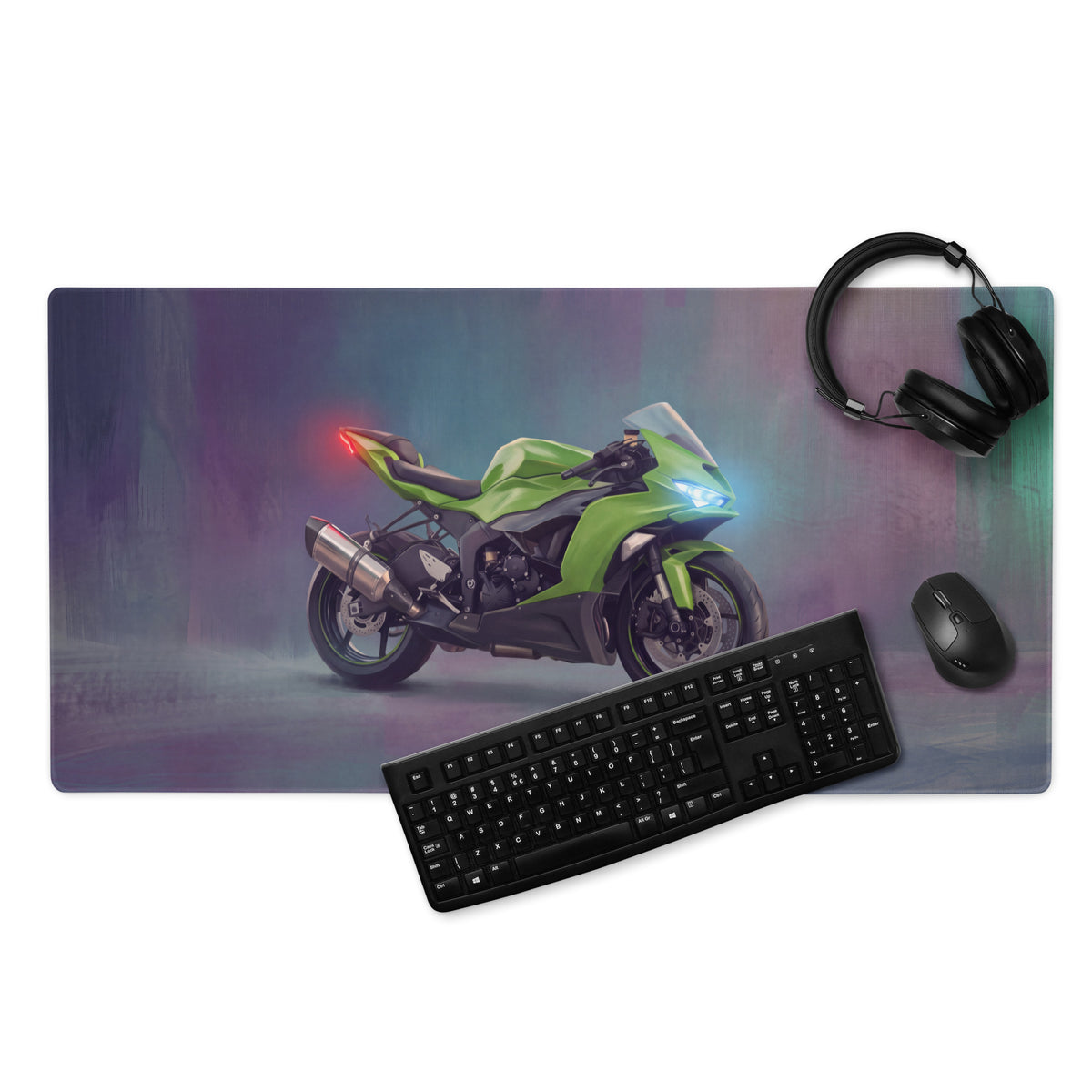Kawasaki Ninja ZX-6R Inspired Large Desk Pad, Premium Gaming Mousepad for PC Setup