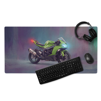 Kawasaki Ninja ZX-6R Inspired Large Desk Pad, Premium Gaming Mousepad for PC Setup
