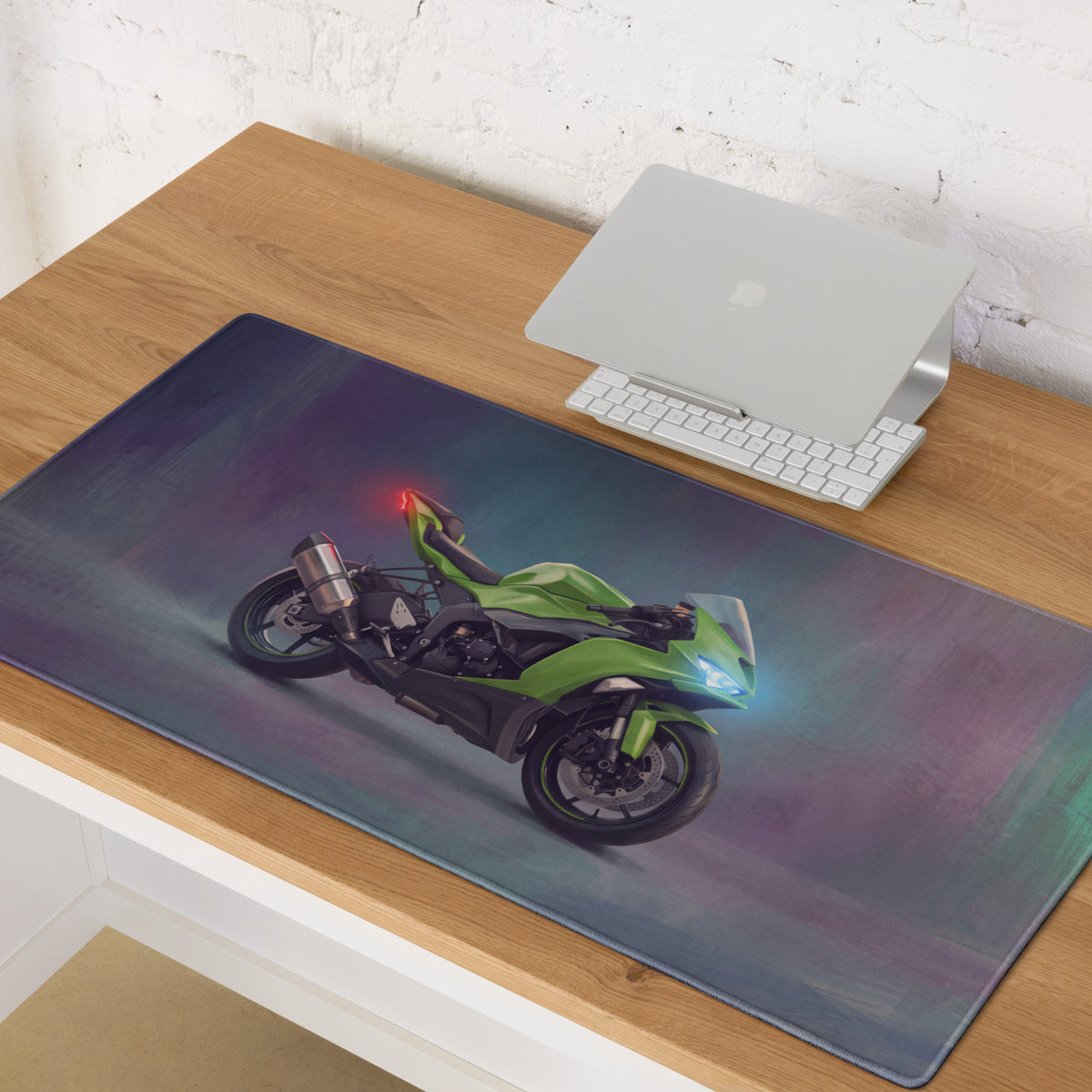 Kawasaki Ninja ZX-6R Inspired Large Desk Pad, Premium Gaming Mousepad for PC Setup
