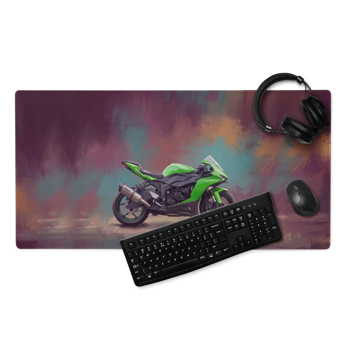 Kawasaki Ninja ZX-6R Inspired Extended Gaming Mouse Pad, Large Desk Mat for PC Setup