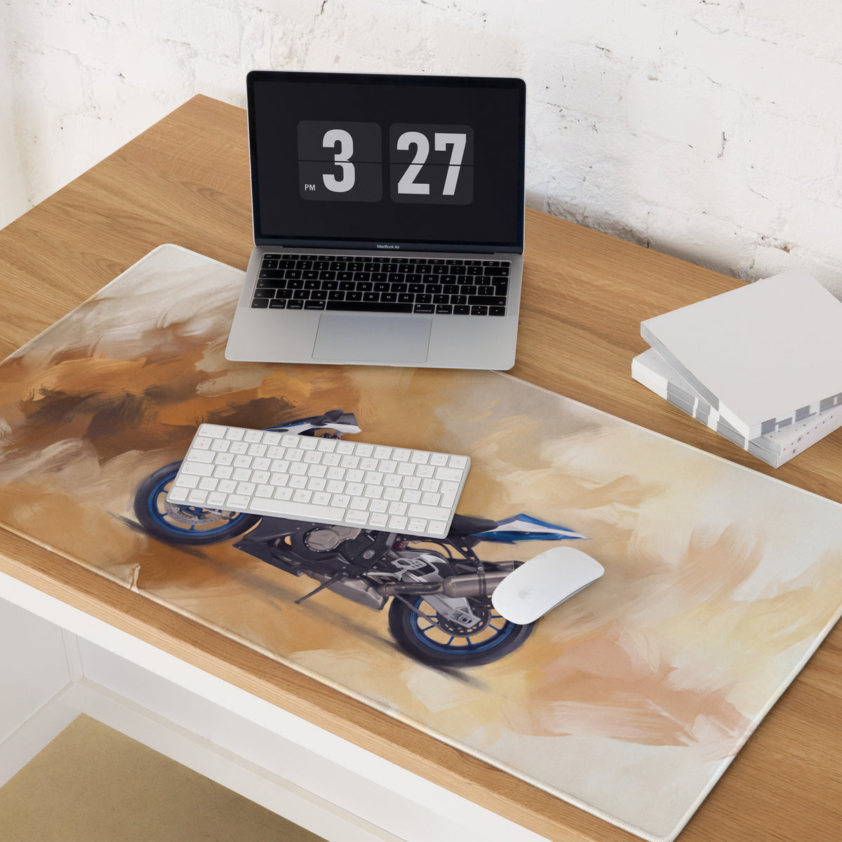 BMW S1000RR Inspired Gaming Desk Pad, Oversized Mouse Pad with Stitched Edges