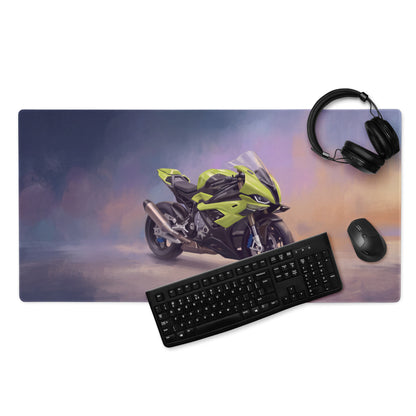 BMW S1000RR Custom Inspired Extended Mouse Pad, Large Desk Mat for Office & Setup