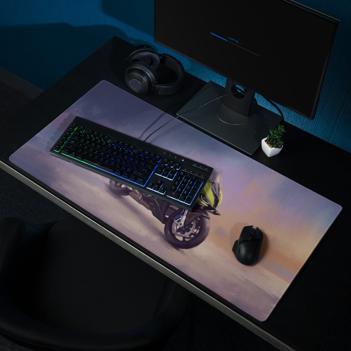 BMW S1000RR Custom Inspired Extended Mouse Pad, Large Desk Mat for Office & Setup
