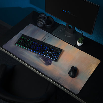 Bmw m1000rr inspired oversized gaming mousepad with stitched edges and a translucent amber to blue gradient design