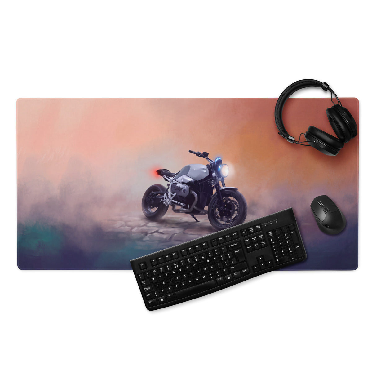 BMW R nineT Inspired Gaming Desk Pad, Oversized Mouse Pad with Stitched Edges