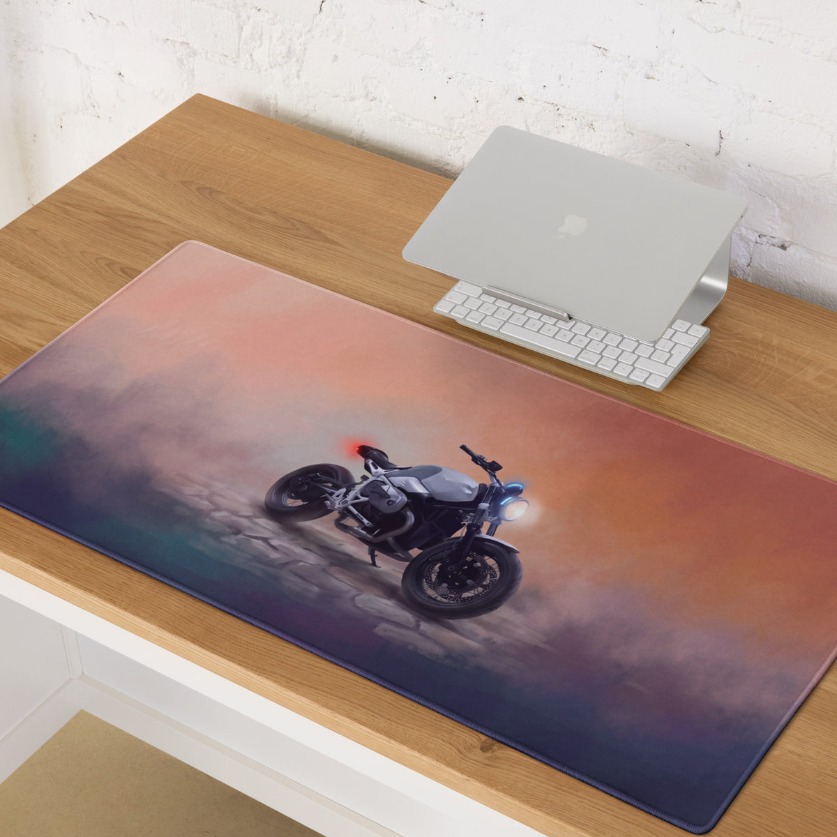 BMW R nineT Inspired Gaming Desk Pad, Oversized Mouse Pad with Stitched Edges