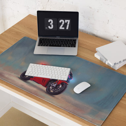 Honda Fireblade Inspired Gaming Desk Pad, Oversized Mouse Pad with Stitched Edges